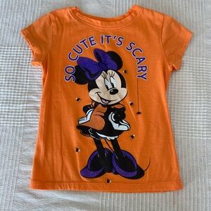 Size XS (4/5) - Disney Orange Minnie Mouse Kids T-Shirt Halloween 🎃
